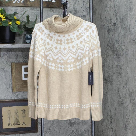 NWT Tommy Hilfiger Turtleneck Sweater J2XS0785 XXL Light Heather Fawn Brown - Picture 2 of 6